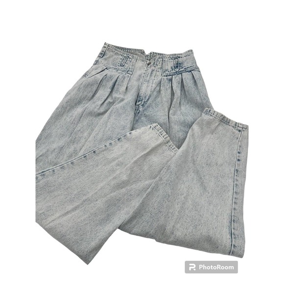 Vtg 80's Jordache Pants Acid Wash High Waist Pleated Denim Jeans Womens 16 - Picture 1 of 6